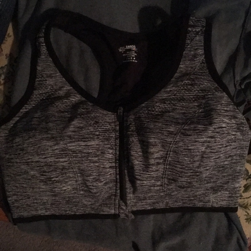 Danskin Lg zip up front sports bra